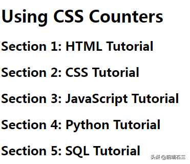 前端入门——CSS 计数器