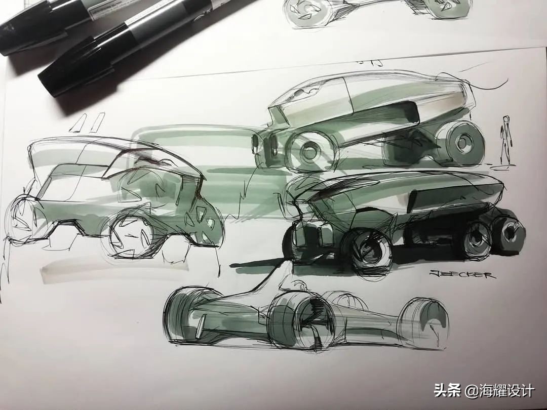 酷爱飞行器设计：捷豹外饰设计师Jannik Becker sketch分享