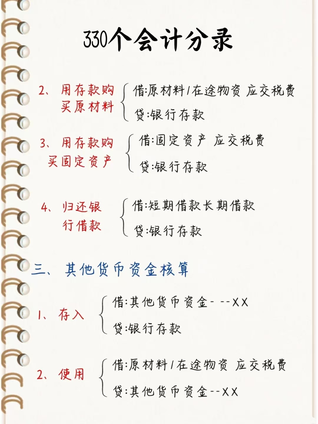 银行存款的会计分录三,其他货币资金的会计分录四,应收账款和应收票据