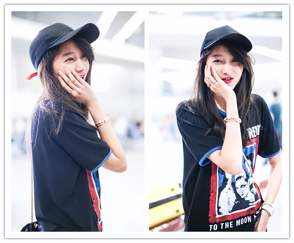 关晓彤穿得越普通越好看，简简单单的短袖，比礼服还适合她