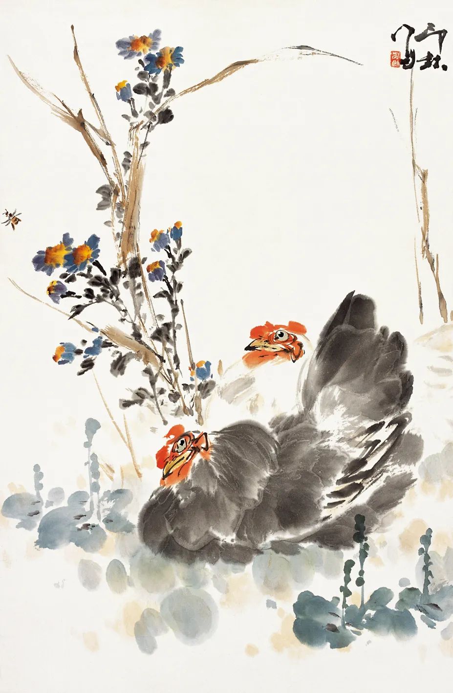 萧朗笔下的鸡:雄鸡赳赳,母鸡柔柔