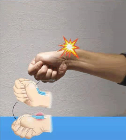 大拇指向内扣,最好能触到小拇指根部第三步:四指握拳包住大拇指第四步