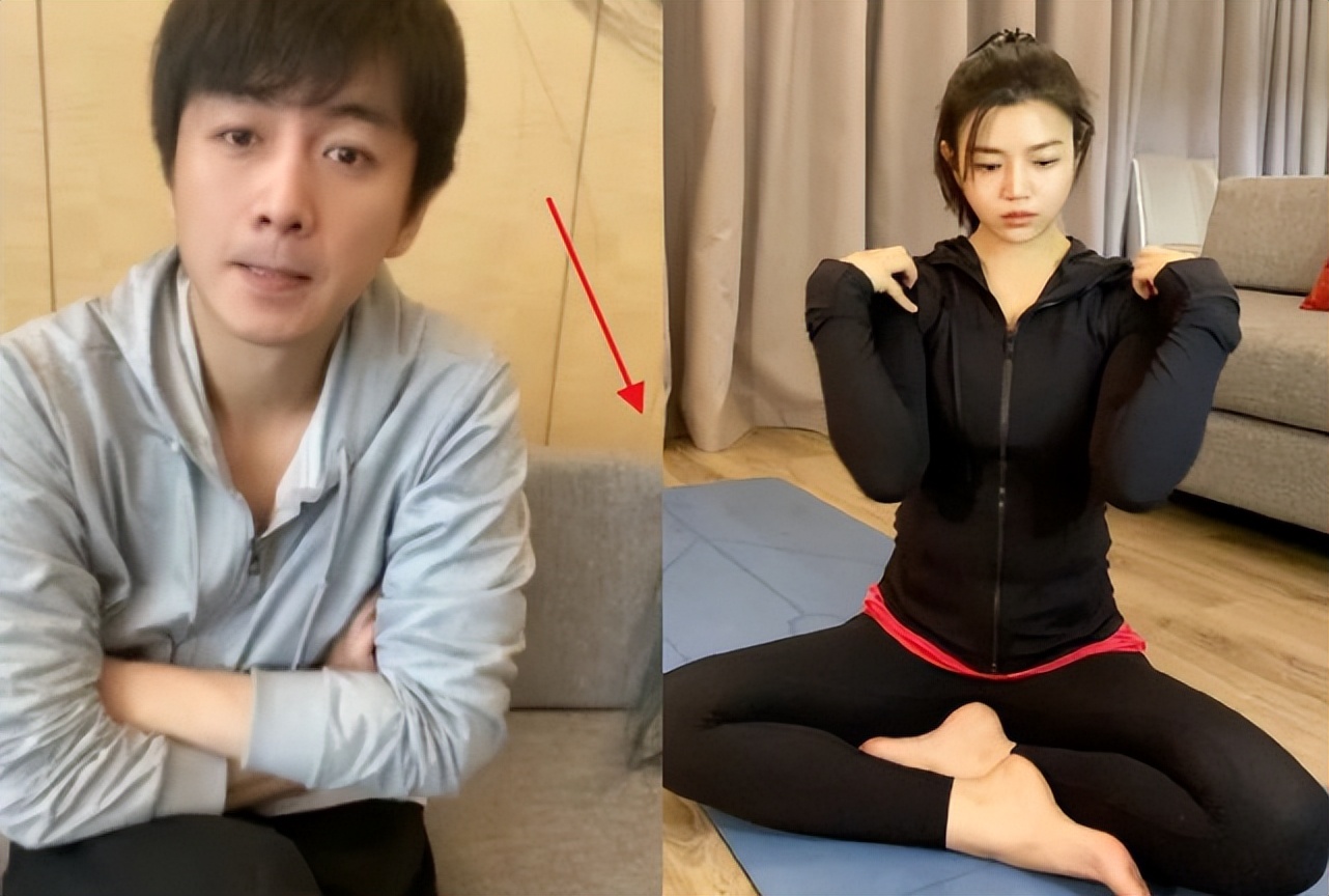 陈晓直播与陈妍希甜撒糖，穿工作服打扮朴素，近照变瘦素颜显憔悴