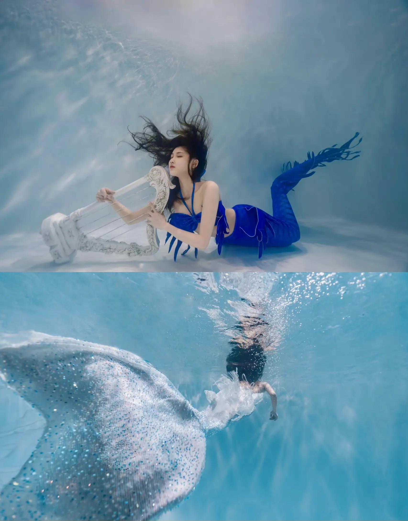 女明星夏日清凉美人鱼造型最好看的竟然是42岁的董璇