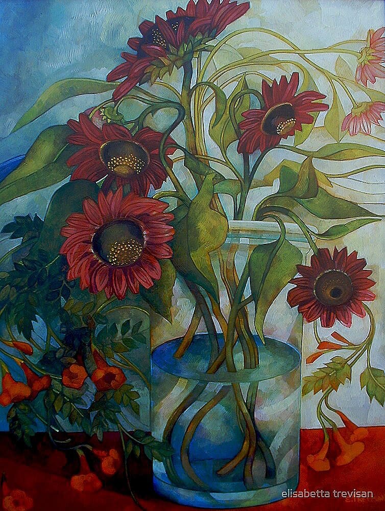 艺术家伊丽莎白·特雷维桑-在藤蔓间凉爽的树荫下