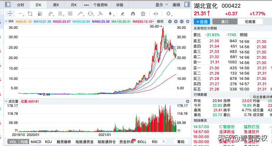 2021年涨幅最大的十只股票，上涨的原因是什么？