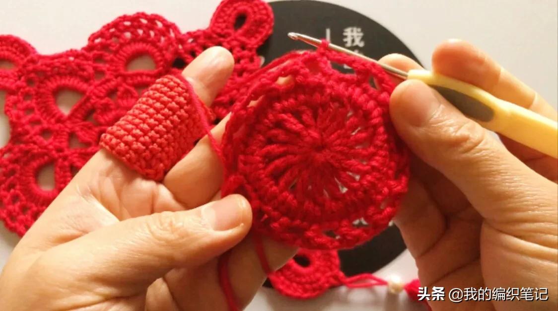毛线钩针编织新年挂饰中国结（文字）教程，手工DlY制作过程