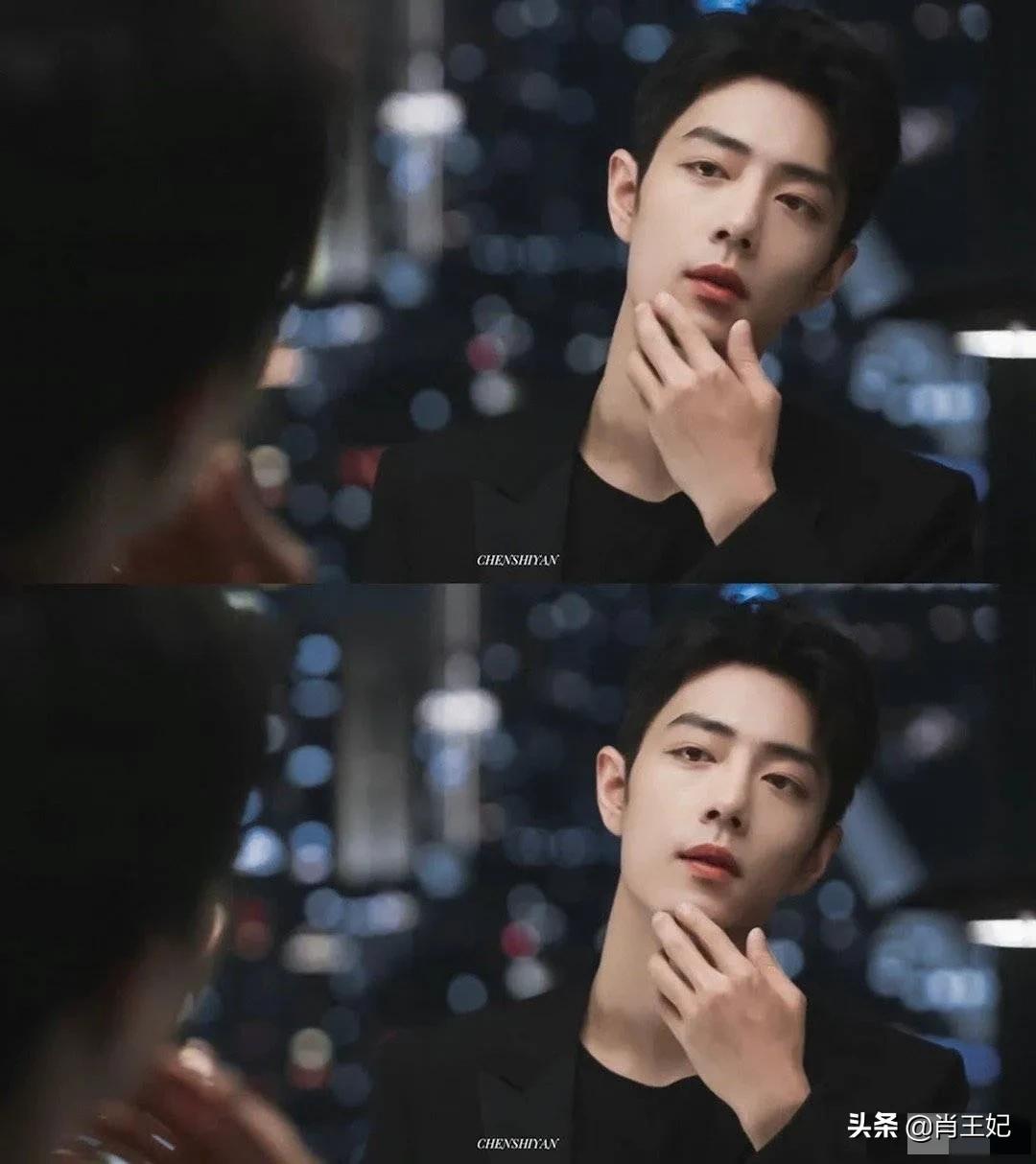 YSL代言人肖战真帅啊，简约黑色西装，俊逸潇洒姿态比夜色更迷人