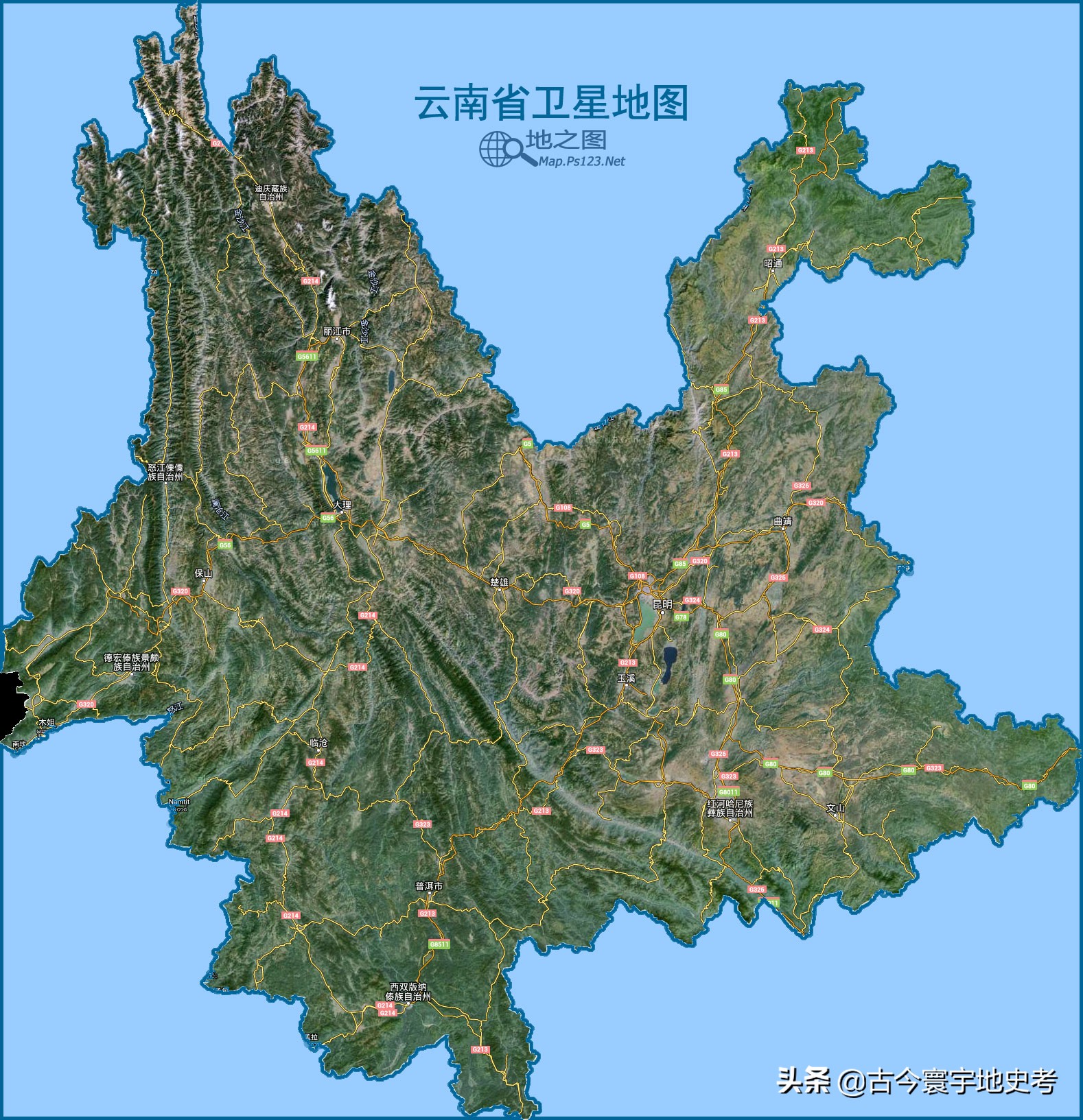 云南省各市州,县地图