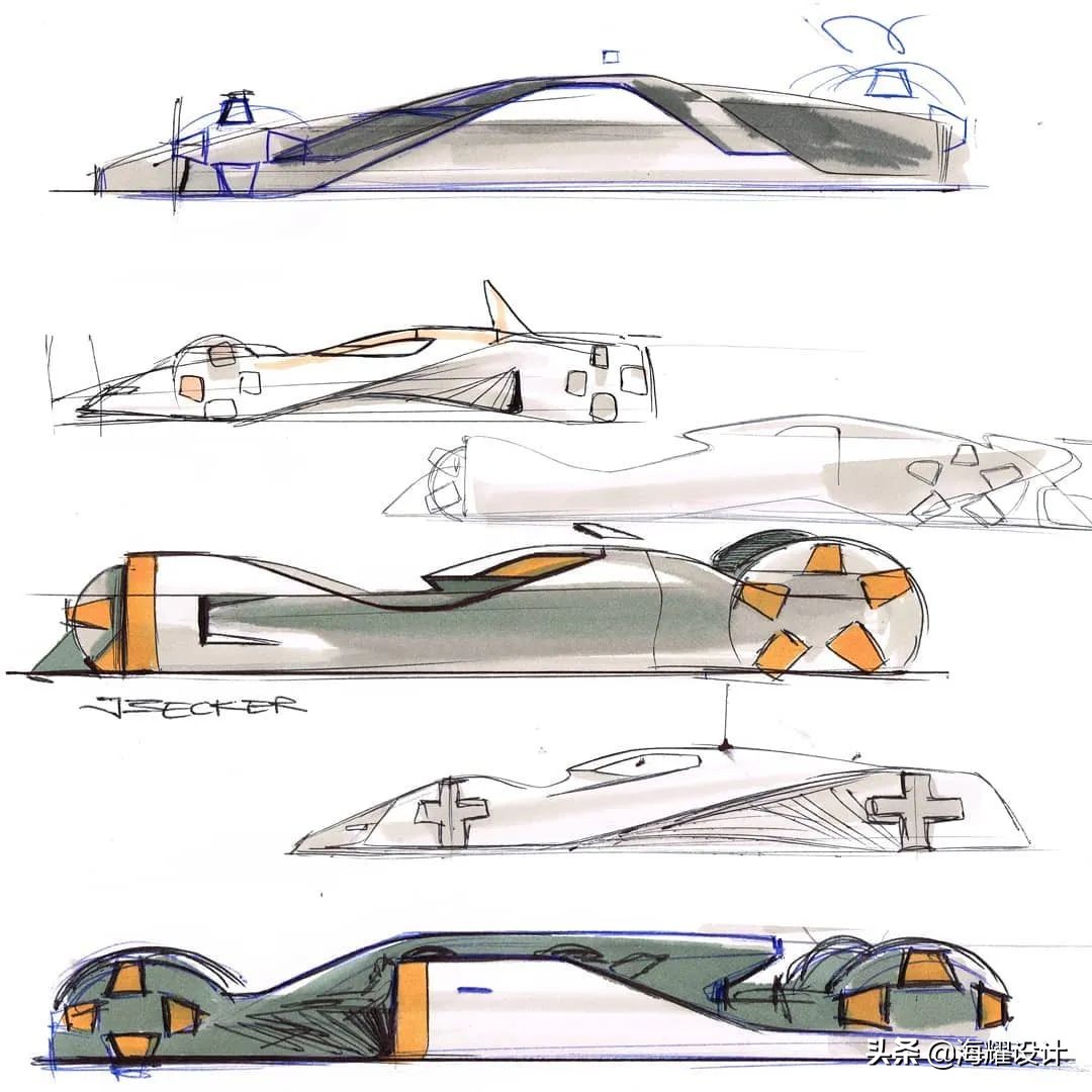 酷爱飞行器设计：捷豹外饰设计师Jannik Becker sketch分享