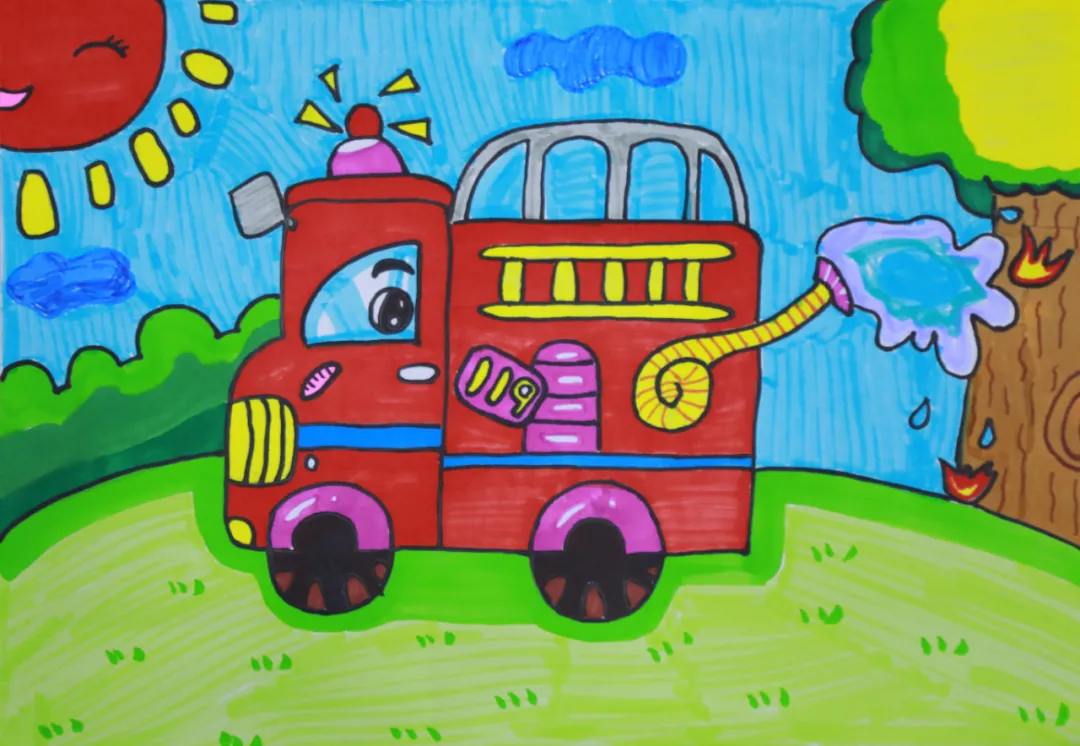 "我是小小消防员"优秀绘画作品展播(一)