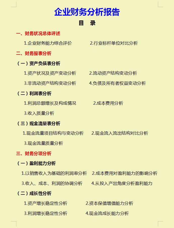 财务经理：汇总的企业财务分析报告，图文结合内容详细