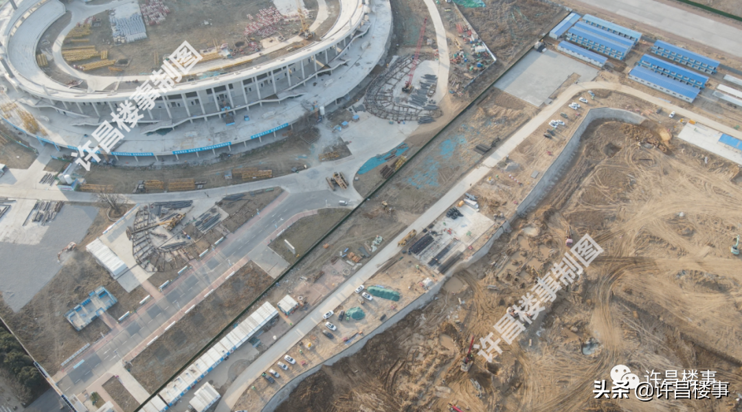 中原科技学院、体育中心、建安综保区、区二高航拍（2022.02）