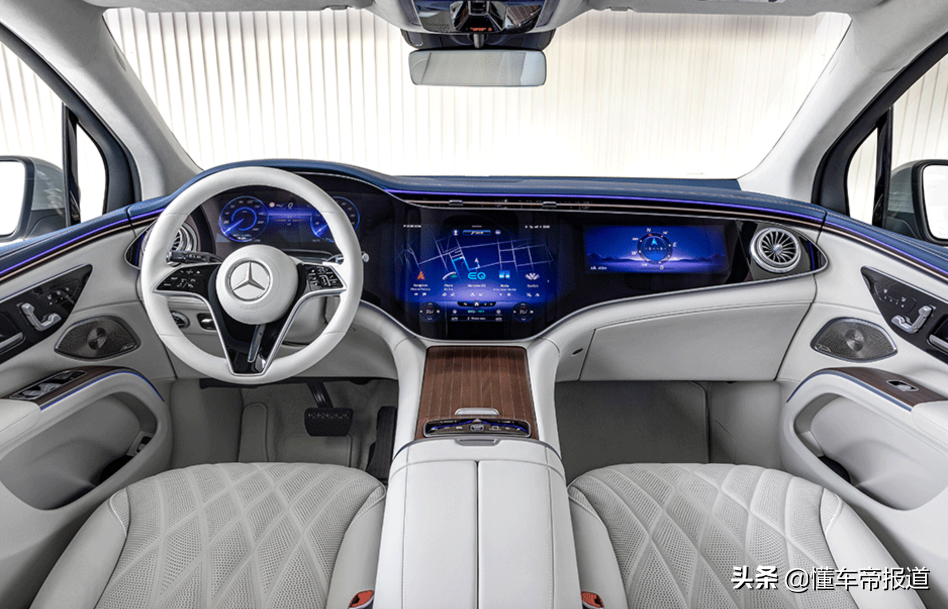 eqs suv内饰布局和eqs相同内饰设计方面,eqs suv布局延续了eqs设计