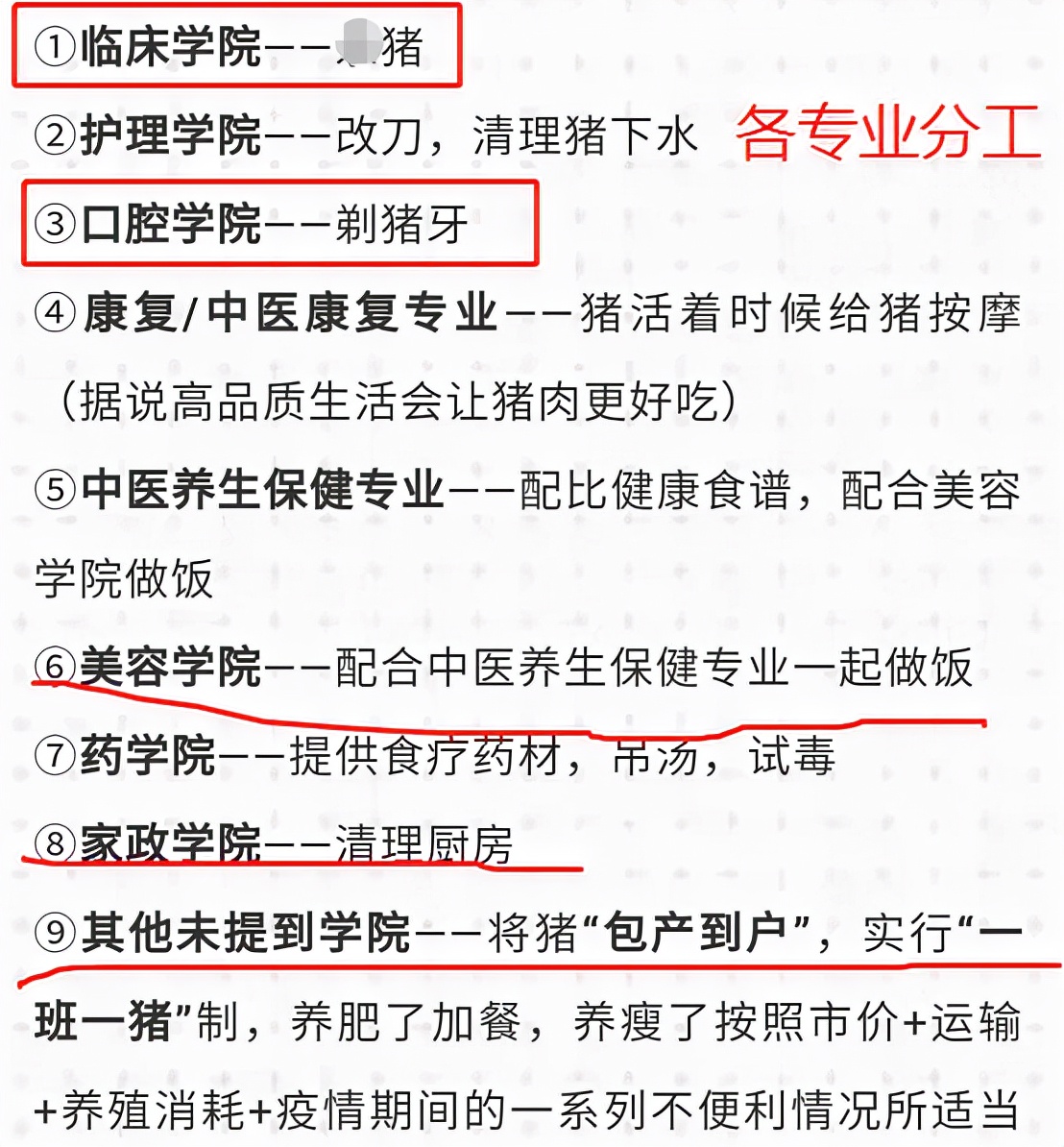 吉林白医专封校，校领导给学生买十几头活猪，各专业学生调侃走红