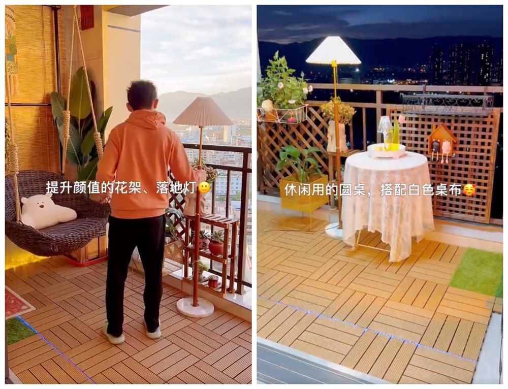 90后小哥为讨老婆欢心，低预算改造露天阳台，变成“露天电影院”