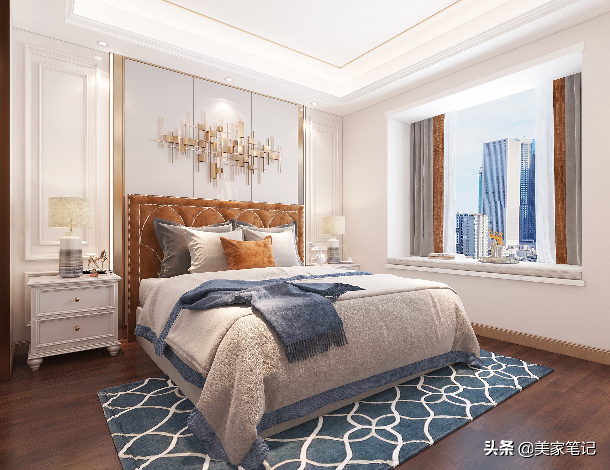 108小户型就该这样美，暖色调美式轻奢，不仅温馨时尚还有高级感