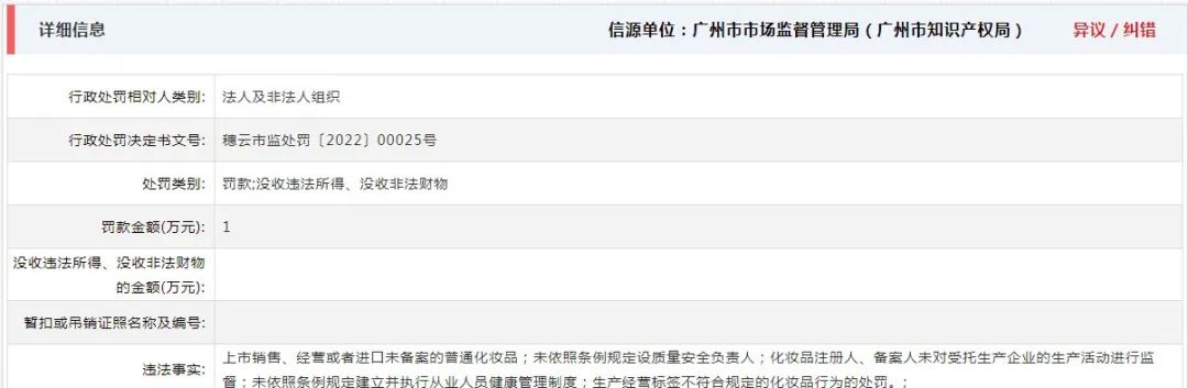 屡禁不止，新一批行政处罚又涉及4家化妆品企业