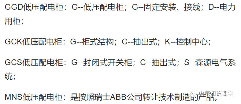 图文并茂详解：GCS、GCK、MNS、GGD配电柜的使用和区别