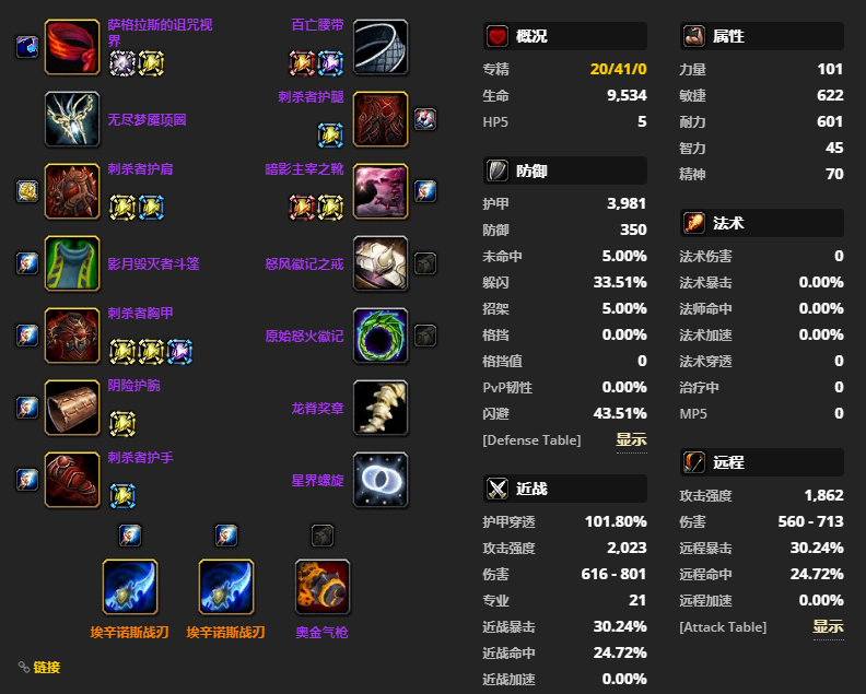 魔兽世界怀旧服：盗贼4阶段BIS装备一览