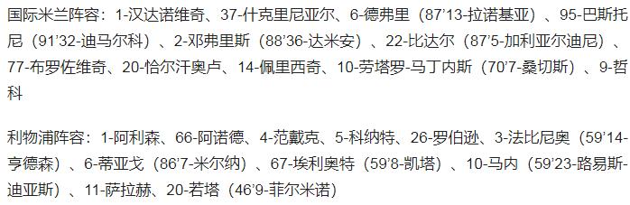 利物浦客场2-0国米(欧冠-利物浦2-0客胜国米 萨拉赫破门 菲尔米诺进球)