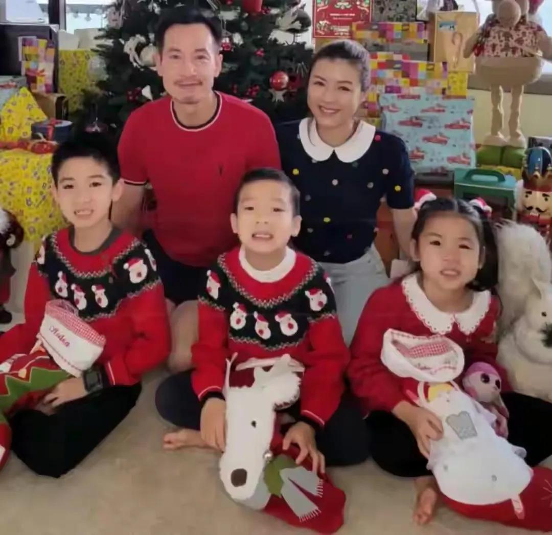 陈茵媺独自带三孩去乐园，老公陈豪太忙，能陪一天就是最好的礼物