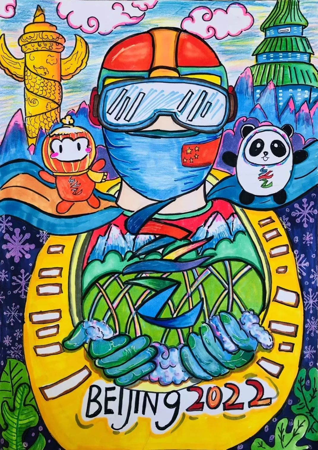喜迎新年童心筑梦绘画（快乐童心畅想未来为主题的绘画）