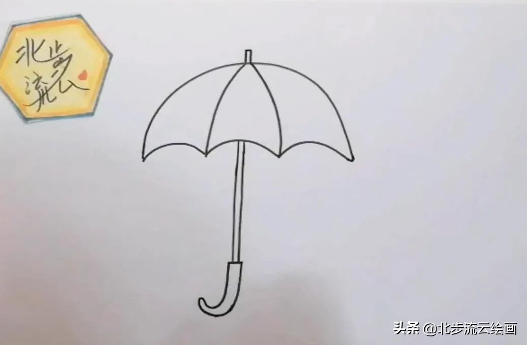 雨伞简笔画,简单易学,小朋友们画起来吧