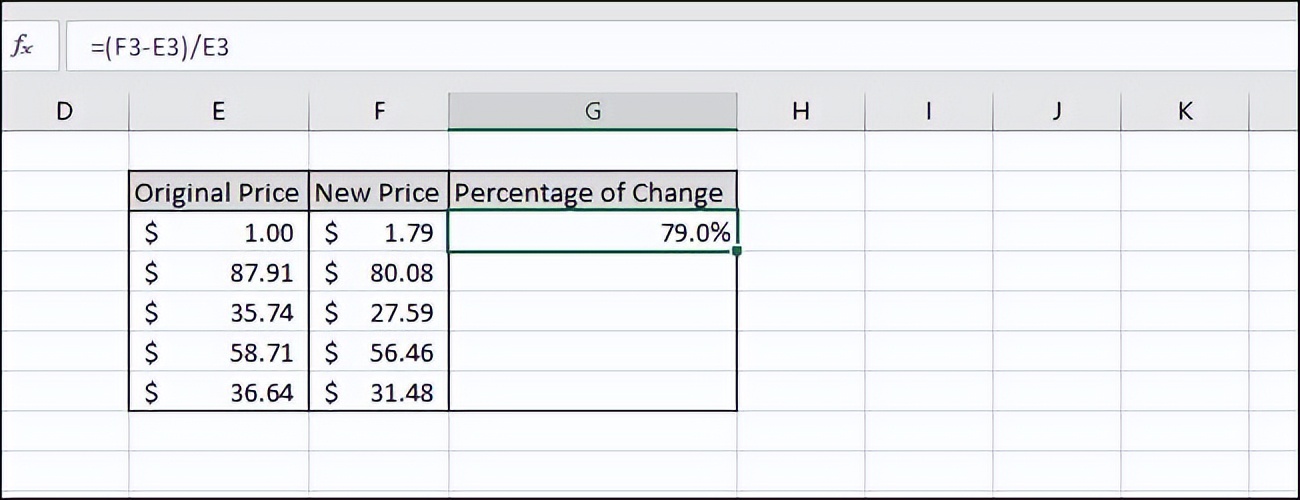 表格中超差百分比是什么公式(如何在 Excel 中查找值之间的差异百分比)