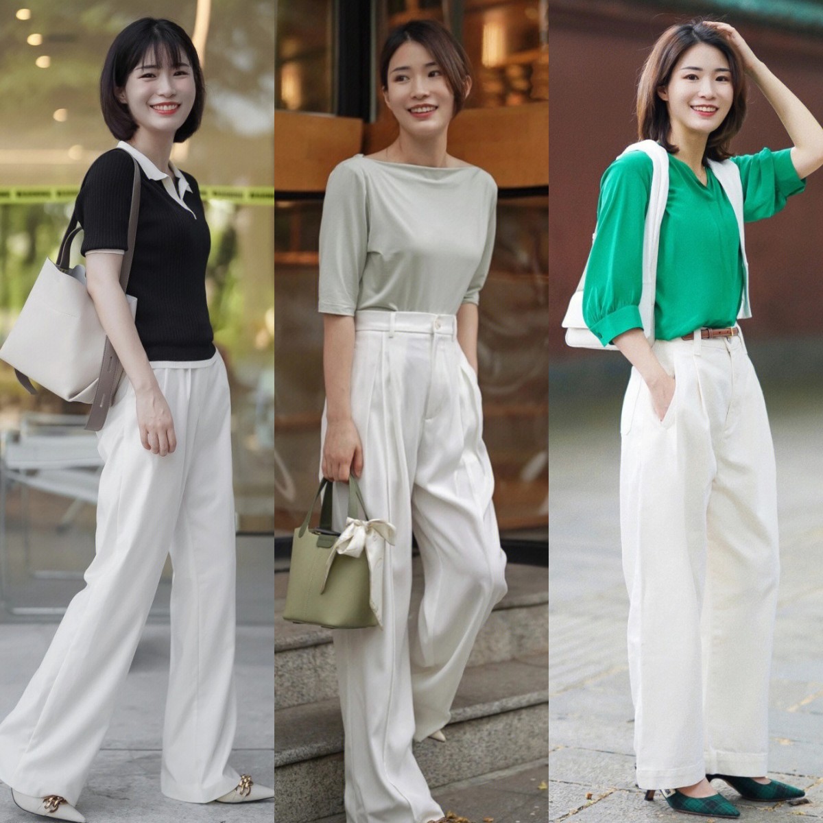 她身高只有153，却成了小个子穿衣标杆！学她的长裤穿法，很显高