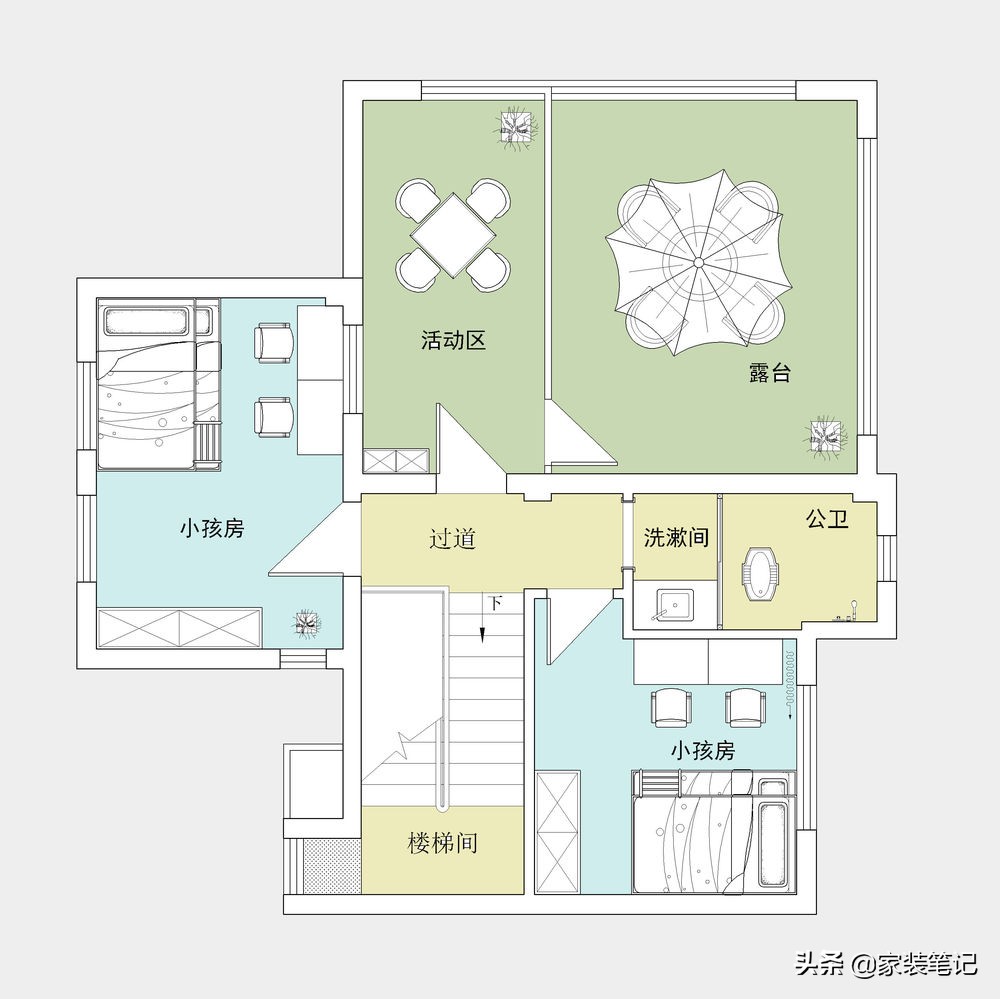 长沙夫妻三层别墅，选择装修简单的美式风格，家里面充满了温馨感