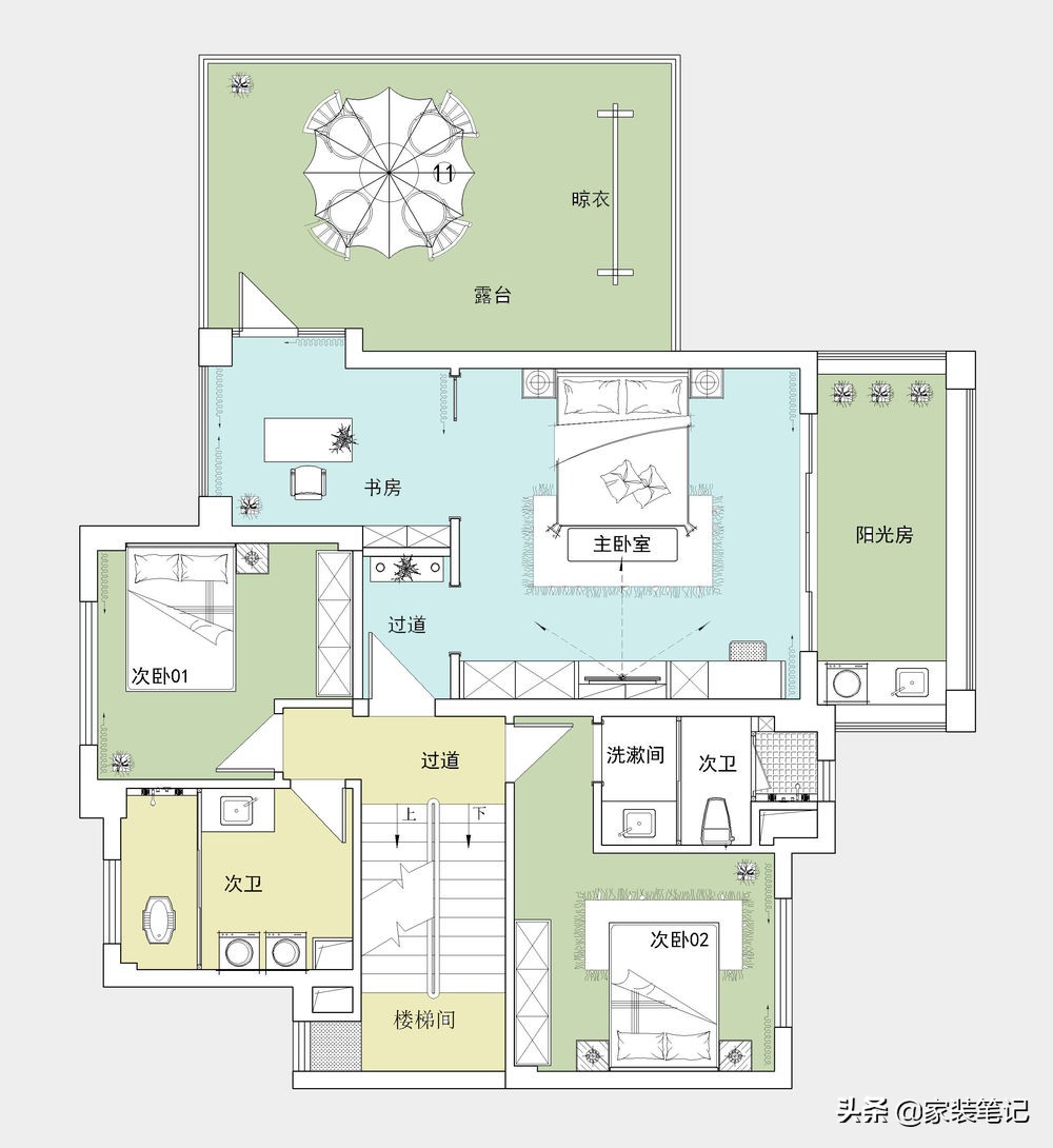 长沙夫妻三层别墅，选择装修简单的美式风格，家里面充满了温馨感