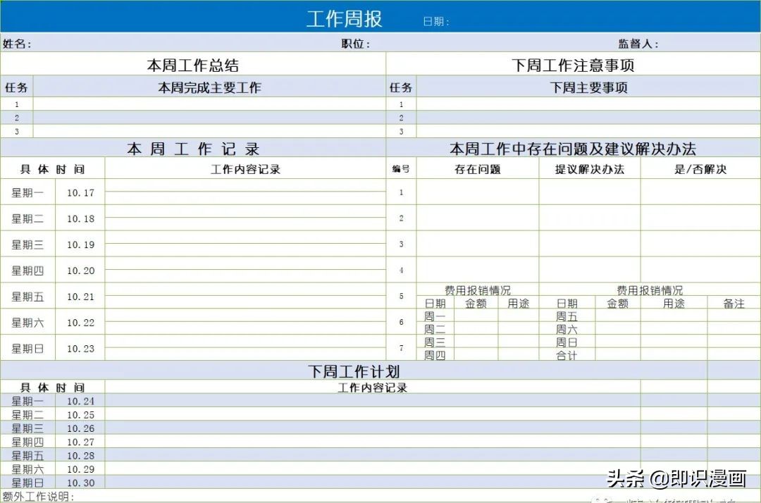 工作周报这么写，清晰明了