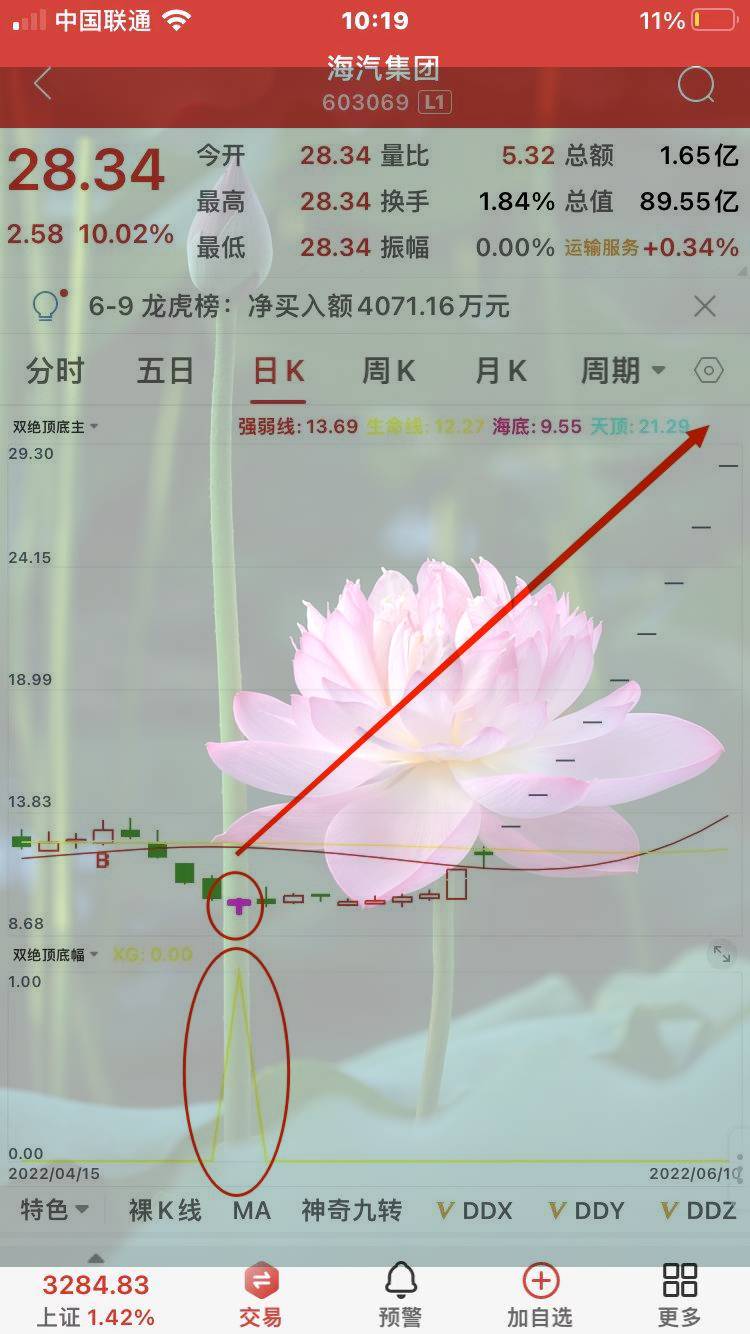 手机通达信测试成功了！首板发力：海汽集团，初次创作，感谢平台