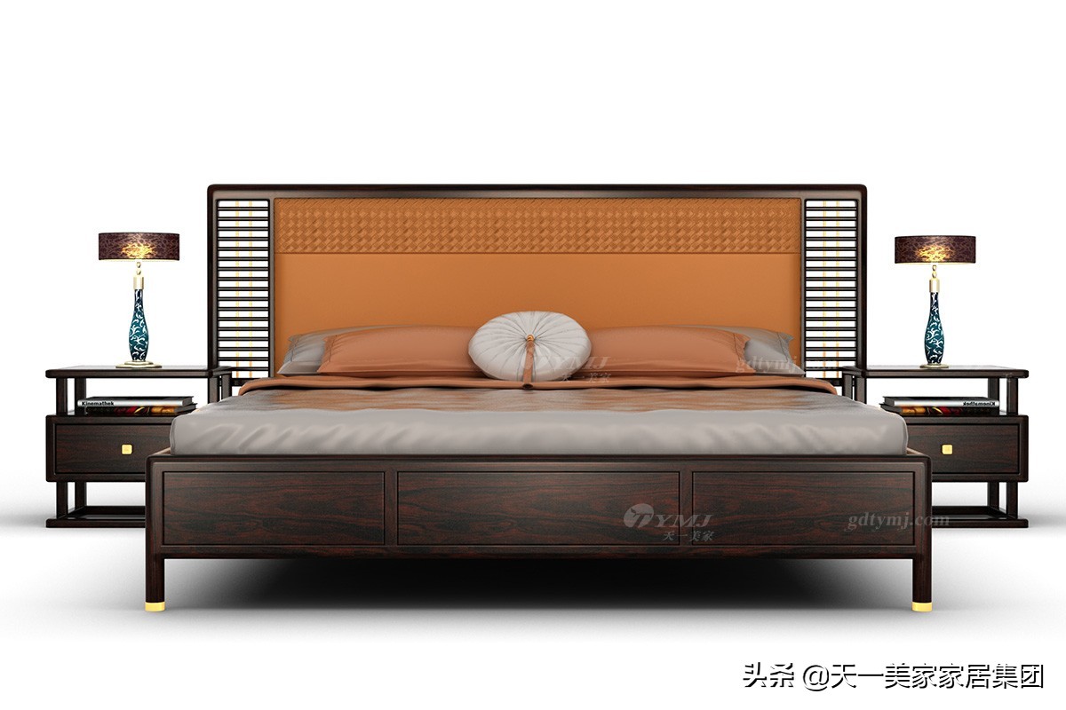 这样的红木新中式风格家具大床，造型大气优美，格调高雅