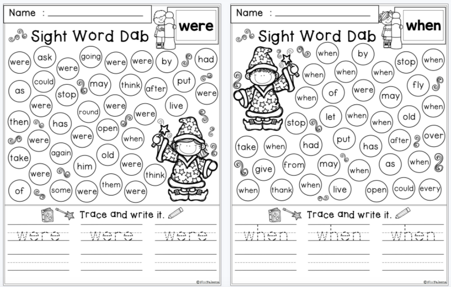 免费分享！英语高频词练习Sight Word Dab和Sight Word Posters