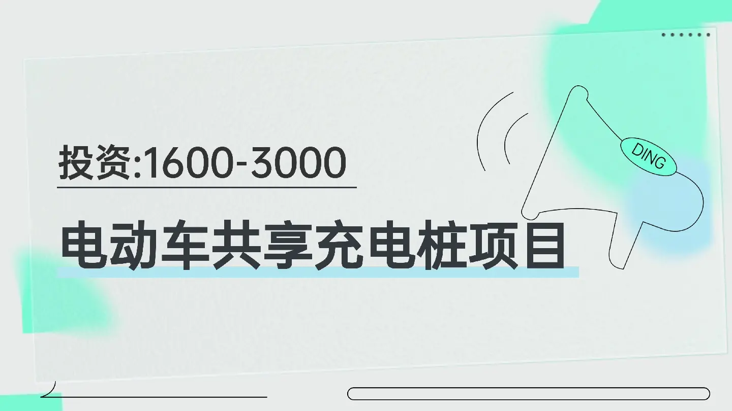 新能源时代下的“加油站”--共享自助充电桩，未来的超级风口