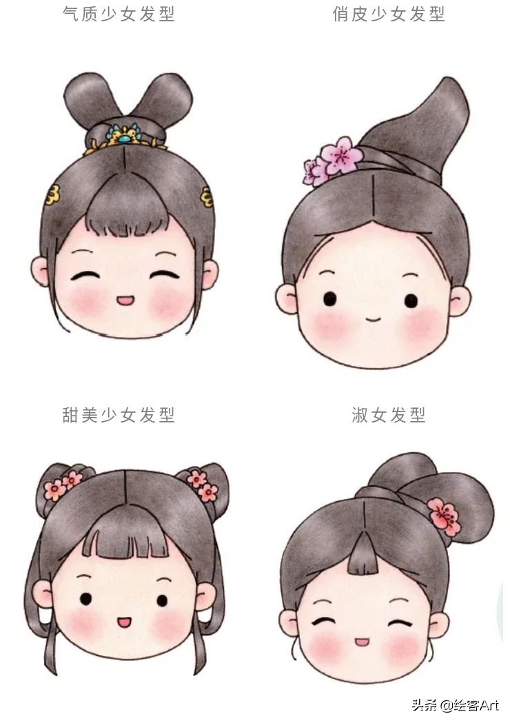 画技-20 可爱值+30，简笔国风小美人，这回你总能眼会手也会了吧