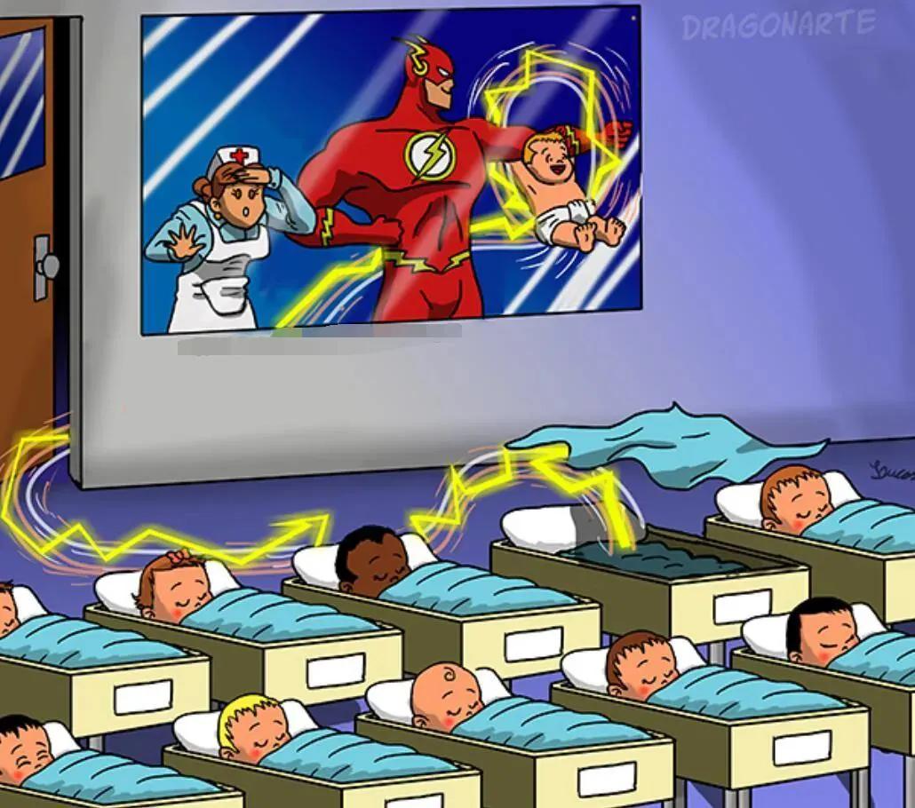 漫威DC搞笑漫画，蝙蝠侠和超人比赛射飞镖，闪电侠：你们礼貌吗？