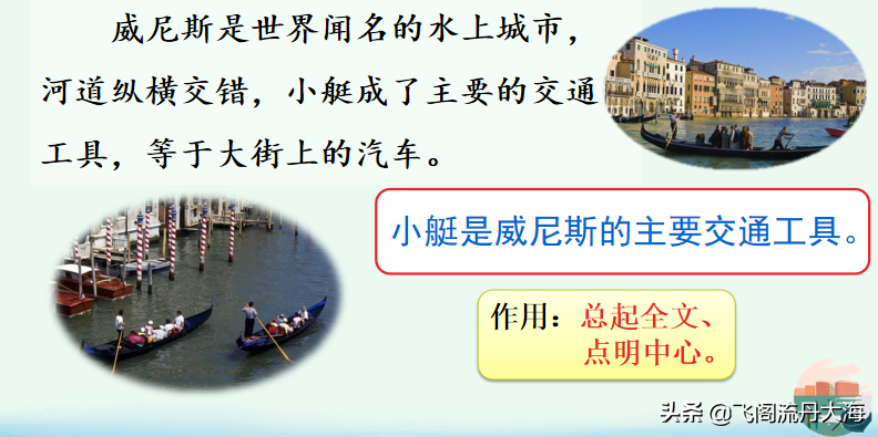 小学五年级语文18课《威尼斯的小艇》课堂笔记,练习题及阅读题