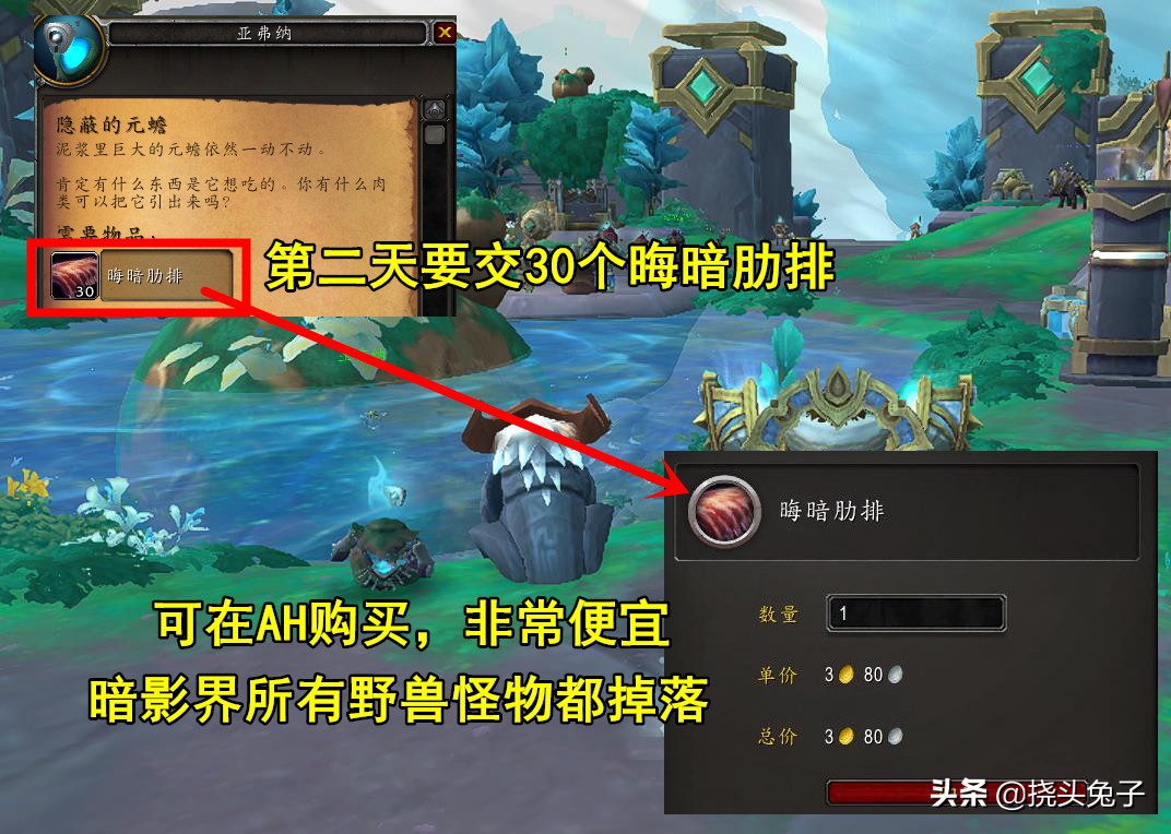 魔兽世界9.2隐藏坐骑揭秘 安谧港上交7天材料奖励耐心的元蟾