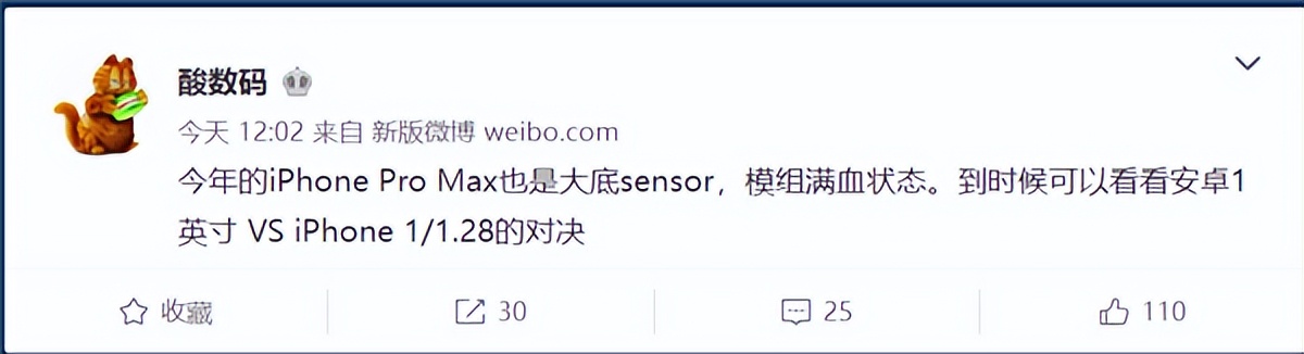 小米宣布1英寸大底之后，苹果被曝出iPhone 14 Pro Max要上大底主摄