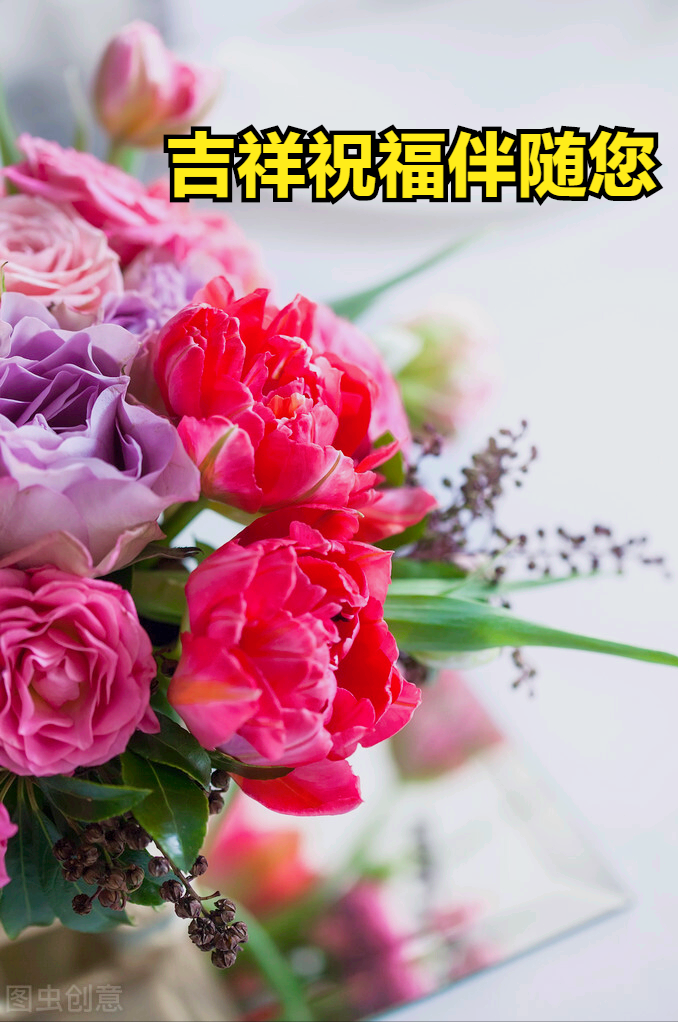 送来惬意十分,花开满园美好十分;冬日暖阳温馨十分,初十问候欢愉十分