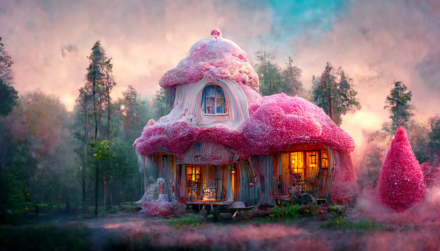 人工智能时代的艺术:梦幻棉花糖小屋,ai绘画到底能达到什么程度