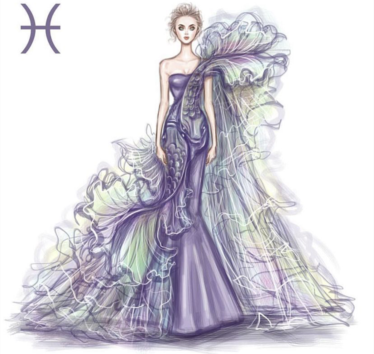 华丽服饰下的十二星座人物立绘,画师设计人物有时也可以设计服装