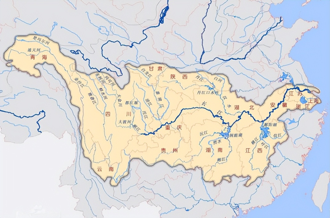 中国大河流域分布图图片