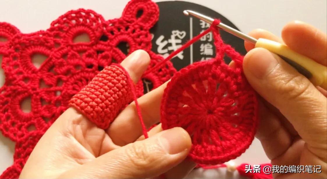 毛线钩针编织新年挂饰中国结（文字）教程，手工DlY制作过程