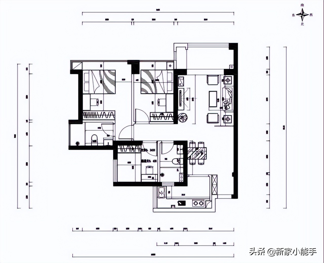 90㎡经典三房整装设计，现代简约风，实用与美观兼具