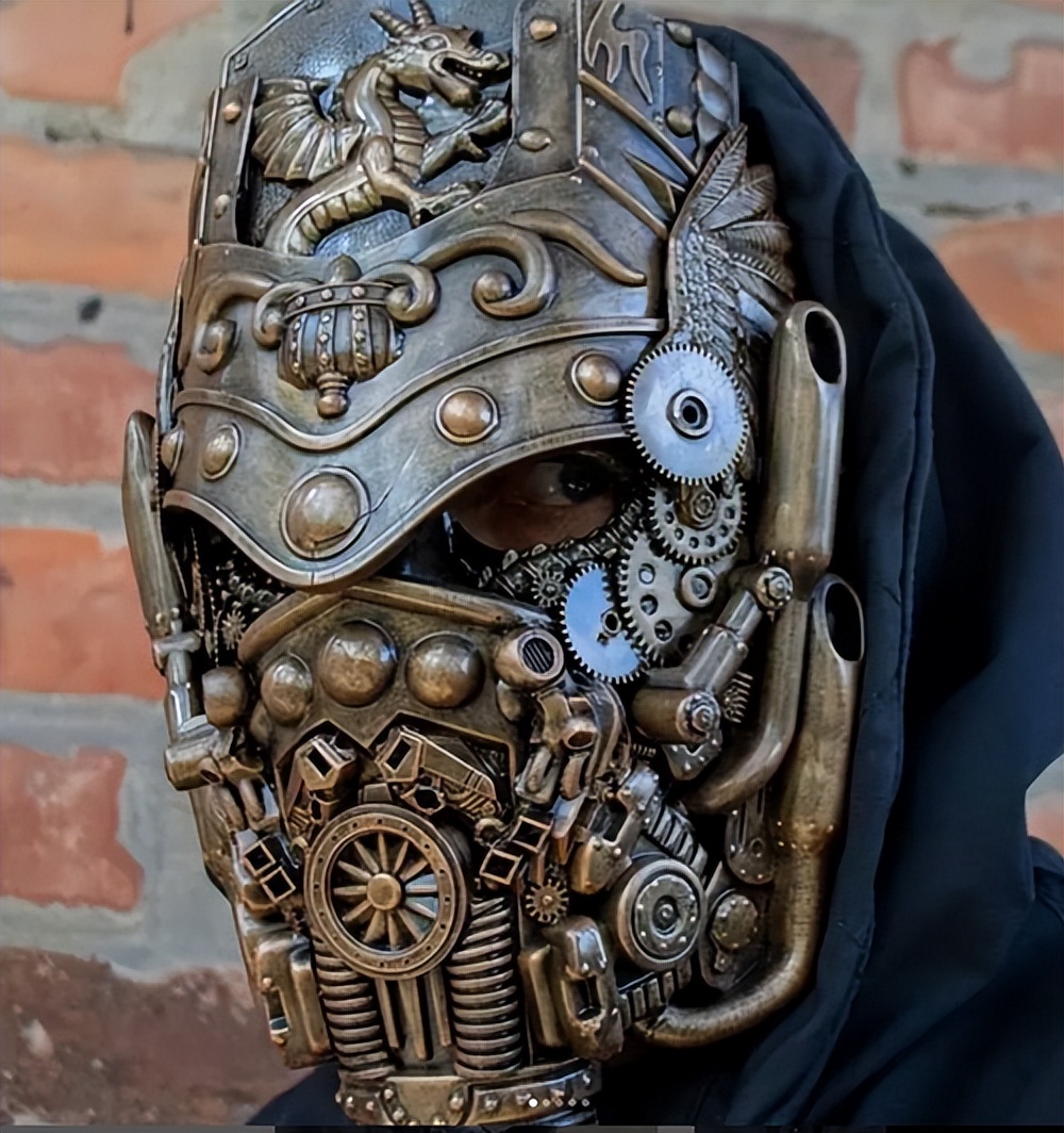 乌克兰艺术家的蒸汽朋克风面具,把密集恐惧症看沉默了