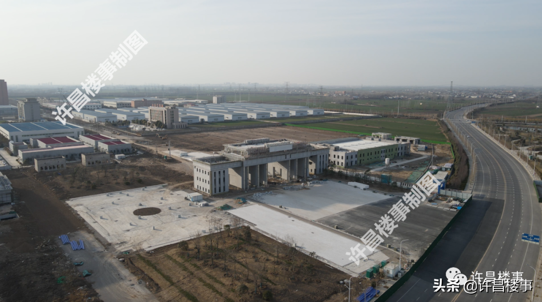 中原科技学院、体育中心、建安综保区、区二高航拍（2022.02）